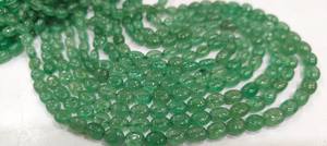 Perles ovales en émeraude de haute qualité, taille 7-9 mm, brin de 8 pouces de long, pierres précieuses de naissance lisses, vendues à l'unité - Product Image 2