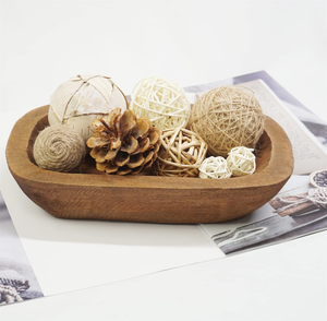 Bol décoratif rond en bois Bols à pâte de fruits à salade en stock Assiettes en bois à votre budget - Product Image 1