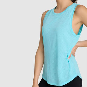 Personalizado al por mayor de las mujeres de algodón camiseta sin mangas transpirable moda crop gimnasio yoga verano ropa casual con la impresión del logotipo - Product Image 5