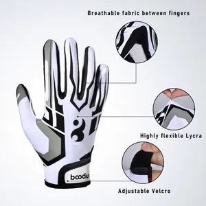 Gants de sport réglables à doigts entiers pour hommes femmes respirants anti-dérapants en silicone Rugby Baseball Gants de football américain - Product Image 5
