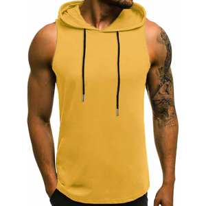 High Quality 2024 Custom Men <b>Sleeveless</b> <b>Hoodie</b> 100% Cotton Spring Casual Streetwear Fleece Made in Pakistan - Product Image 6