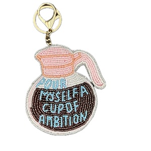 Stylish Handmade Seed Beads Embroidery Keychain Decorative Bag <b>Accessory</b> Seed Beaded Keychain Handmade Embroidery Colorful - Product Image 3