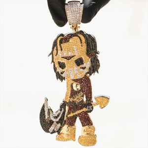 Colgante de Foto Personalizado de Lujo para Hombre, Estilo Rapero Hip Hop, con Diamantes Moissanite de Corte Brillante, Chapado en Oro sobre Plata 925, Certificado IGI - Product Image 4