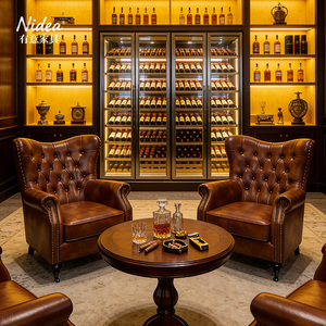 <span class=keywords><strong>Fauteuil</strong></span> <span class=keywords><strong>Chesterfield</strong></span> de luxe à dossier haut, en <span class=keywords><strong>cuir</strong></span> véritable capitonné, avec roulettes, pour bureau de direction et bar - Product Image 2