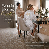Ensemble de préparation de mariage élégant et luxueux fait main, avec impression par transfert thermique, tout ce dont la mariée a besoin pour le matin de son mariage