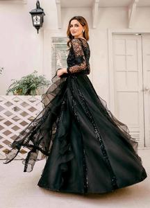 ชุดเดรสแม็กซี่สีดำแนวบอลลีวูดของปากีสถานและอินเดียชุดเดรสปาร์ตี้ดีไซน์เนอร์งานแต่งงานคอลเลกชันเจ้าสาวสไตล์ชุดเดรส anarkali - Product Image 3