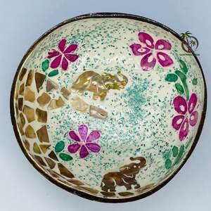 BOL LAQUÉ COLORÉ DE COQUILLE DE NOIX DE COCO FABRIQUÉ AU VIETNAM BOL LAQUÉ À PRIX TRÈS COMPÉTITIF VENTE EN GROS DU VIETNAM - Product Image 3