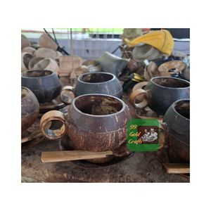 Gobelet à vin en coque de noix de coco léger - Gobelet en coque de noix de coco poli pour la crème glacée et les cocktails VENTE FLASH 2025 - Product Image 1