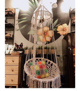 <b>Hammock</b> for Baby Boho Dekor Ceilling Hanging Swing OUTDOOR HANDMADE COTTON TWISTED BABY SWING - Product Image 2