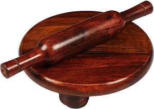 Juego de Rodillo de Madera Chakla Belan, Rodillo para Hacer Roti, Ecológico, Color Marrón, Apto para Horno de Microondas, para Cocina, Acabado Natural - Product Image 5