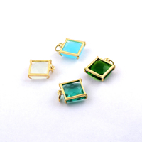 Pendentif de pierres précieuses carrées pour la fabrication de collier bijoux de mode faits à la main réglage de broche pendentif à boucle unique connecteur de créateur
