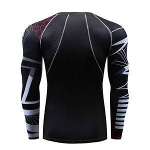 ODM Logo personnalisable Maillot de sport pour hommes Rash Guard Slim Fit Gym Fitness Workout Top Longue longueur pour utilisation MMA - Product Image 2
