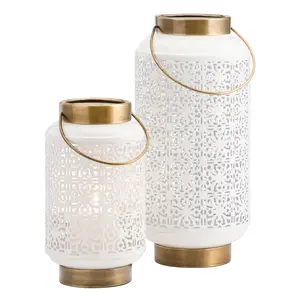 Best Seller Set of 2 Decorative Metal <b>Candle</b> <b>Holders</b> <b>Lanterns</b> Jars for Wedding Home Use Premium Quality Metal <b>Candle</b> Accessories - Product Image 1