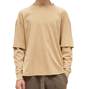 Camiseta de manga larga para hombre, venta al por mayor, ropa informal para hombre, camiseta de manga larga de estilo sólido informal, nuevo peso pesado de doble capa - Product Image 6