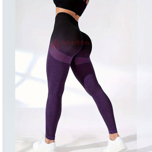 Leggings de yoga et de fitness pour femmes, taille haute, personnalisés, de haute qualité, unis, sans coutures, séchage rapide, respirants, pour la course, avec cordon de serrage - Product Image 4