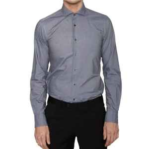 Chemise habillée style décontracté pour homme 100% coton anti-boulochage et anti-rétrécissement Style uni Service OEM disponible - Product Image 1