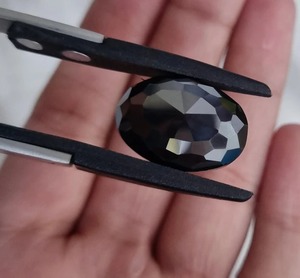 เครื่องประดับจี้ลูกปัดขนาด9มม. 25ซม. สีดำทรงวงรีเพชรโมอิสเพชร VVS ชัดเจน - Product Image 2