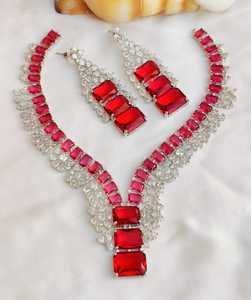 Conjunto de collar de Zirconia cúbica de corte de estrella de alta calidad para mujer, conjunto de collar de diamantes artificiales de lujo asequible para ropa de fiesta - Product Image 3