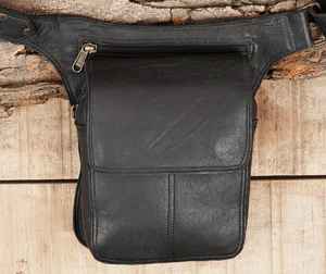 Genuine <b>Leather</b> Fanny Pack Crossbody Bag Vintage Style Zipper Pockets Sling Waist Pack <b>Purse</b> <b>for</b> Women & <b>Men</b>-LWB-0126 - Product Image 4