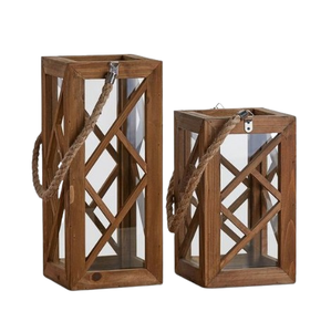 Pièce maîtresse de noël poignée en métal bougeoir en bois décoratif pour les décors intérieurs et la décoration extérieure de la maison - Product Image 4