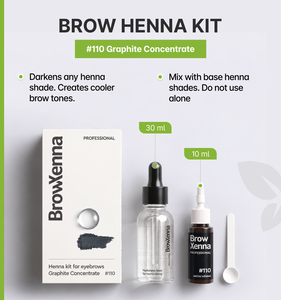 BrowXenna® Brow <b>Henna</b> Kit with Hyaluronic Mixing Base Included #110 Graphite Concentrate - Product Image 1