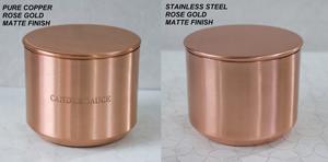 ภาชนะใส่เทียนกลมสีโรสโกลด์5ออนซ์พร้อมฝาปิดภาชนะทองแดงเปล่าสำหรับตกแต่งบ้านสำหรับทำเทียน - Product Image 2