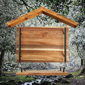 Práctica bandeja de servicio de madera de acacia con asa, mesa de exhibición, desorden y comida familiar para comedor para ocasiones de fiesta - Product Image 6