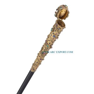 Último diseño antiguo chapado en oro bastones modernos calidad de lujo hogar hecho a mano único nuevo estilo bastón indio - Product Image 4