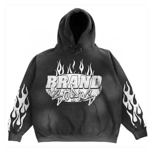 Conjunto de sudadera con capucha y pantalones de chándal acampanados con estampado de abullonado en 3D personalizado para hombre, conjunto de sudadera de moda de invierno Unisex - Product Image 2