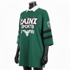 Survêtement Homme Premium 300 GSM Polycoton Molleton Doux au Toucher Vert Foncé Panneau Contrastant Logo Personnalisé Évacuation de l'Humidité - Product Image 4