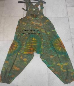 Mono bohemio de retazos de algodón, vestido de pijama de estilo informal de temporada de verano de la India con estampado de tinte de corbata - Product Image 1