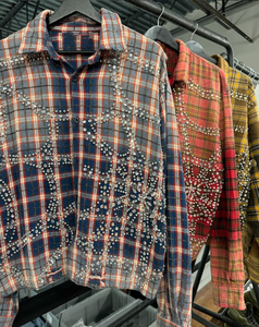 เสื้อเชิ้ตผู้ชายผ้าสักหลาดแขนยาวผ้าสักหลาดลายสก๊อตแขนยาวผ้าสักหลาดระบายอากาศได้แบบลำลองมีกระดุม100% งานตามสั่ง - Product Image 3