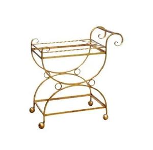 Chariot de service moderne en acier inoxydable et en verre avec 4 roues Chariot de service décoratif au prix de gros - Product Image 2