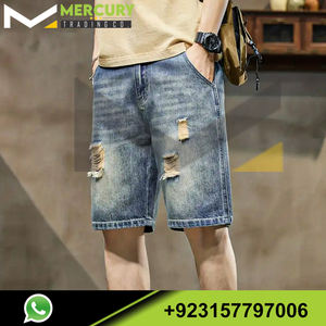 Short en jean pour homme Short en denim déchiré décontracté d'été Short en jean droit classique - Product Image 5