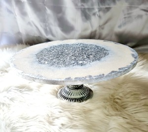 Wood and Resin Cake Stand Elegant Decorative <b>Dessert</b> Stand for Wedding Birthday Party and Modern Home Kitchen Use From India - Product Image 1