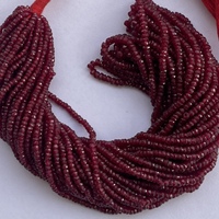 Perles de pierres précieuses facettées en rubis rouge rose naturel Longido de 2 mm, 3 mm, 4 mm, en fil, nouveau stock, bijoux fins perlés, précieux