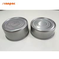 Lot de 2 boîtes en fer blanc de 84 mm de diamètre, personnalisées pour aliments en conserve, pain industriel, thon, impression 4-6 couleurs CMYK, couvercle EOE, certifiées ISO9001
