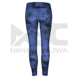 Vente en gros du fabricant de leggings de sport taille haute avec impression de mode personnalisée pour les dames; tissu de soie de course décontracté pratique - Product Image 5