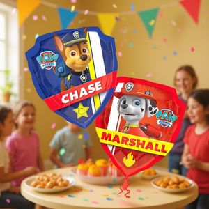 Ballon en aluminium Paw Patrol Chase Marshall 63x68cm, lot de 2, décoration de fête - Product Image 2