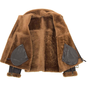 Blouson aviateur en cuir sur mesure pour homme |   Vrai manteau aviateur en peau de mouton retournée |   Blouson de vol antibactérien RAF avec service OEM - Product Image 4