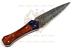 Beautiful Sizzco Damascus Steel Fixed Blade Hunting and Camping Skinner <b>Knife</b> with Rosewood Handle Customizable OEM Support - Product Image 6