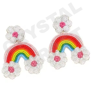 Mardi glass Parties Special Fashion Dangle Earrings New Arrival Cross-Border Handmade <b>Beads</b> Sweet Sequins Trendy Creative - Product Image 5