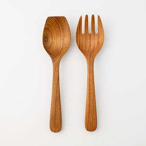 Ensemble fourchette et cuillère de service pour pâtes combo serveur en bois spaghetti de la meilleure qualité au prix le plus bas - Product Image 1