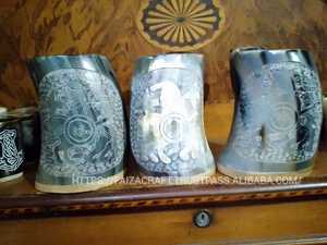 Viking personnalisable or jante bière tasse eau potable corne pour les fêtes sculpté à la main noël poli étanche Faizacraft - Product Image 3