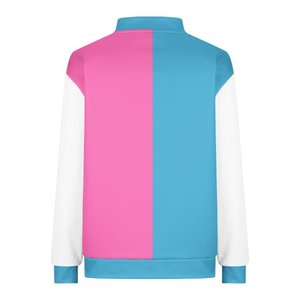 แจ็คเก็ตซิปรูดซิปขึ้นแจ๊กเก็ตแจ๊กเก็ตแจ๊กเก็ตแจ๊กเก็ตฤดูใบไม้ผลิฤดูใบไม้ร่วงสีชมพูร้อน - Product Image 2