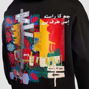 Sudadera con Capucha Negra de un Solo Uso, 100% Algodón, Tejido French Terry, Impresión Serigráfica, Bordado 3D, Lavado Enzimático y Ácido con Tinte - Product Image 4
