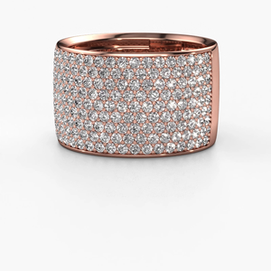 Anillo de banda popular en oro rosa de 14kt con diamantes cultivados en laboratorio Fabricante de diamantes al por mayor Nueva alianza de boda - Product Image 3