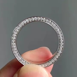 Anillo DE BODA chapado en oro blanco para mujer, anillo de eternidad de diamante de moissanita Original, anillos de Vermeil fino de plata maciza 925 para él - Product Image 2