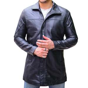 Veste de course en cuir véritable Homme Streetwear léger Mode - Product Image 1