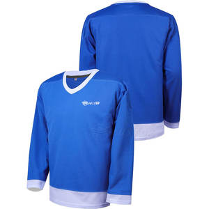 Maillot de hockey sur glace pour homme adulte de qualité supérieure, 100 % polyester, antibactérien, logo personnalisé sur le devant, vente chaude - Product Image 2